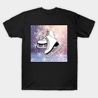 Snow & Ice Skates Winter Graphic Art Design Gift T-Shirt